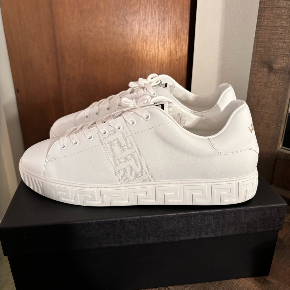 Versace White Leather Sneakers for Men